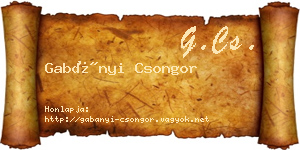 Gabányi Csongor névjegykártya