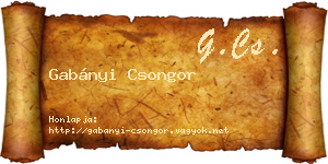 Gabányi Csongor névjegykártya